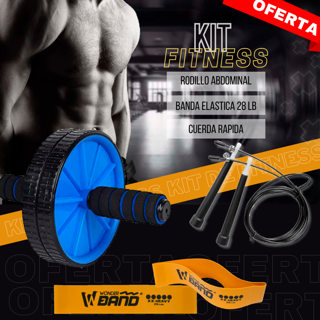 Kit Fitness Cuerda Rodillo Y Banda