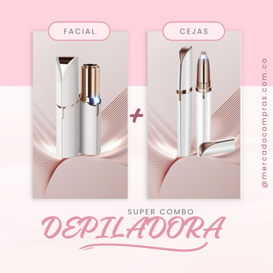 Rasuradora facial portátil + Depilador de cejas